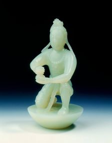 Jade Buddhist disciple, Qing dynasty, China, c1800. Creator: Unknown