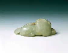 Jade Buddhist lion dog, Yuan dynasty-Ming dynasty, China, 13th-16th century. Creator: Unknown