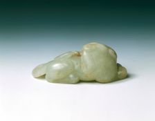 Jade Buddhist lion dog, Yuan dynasty-Ming dynasty, China, 13th-16th century. Creator: Unknown
