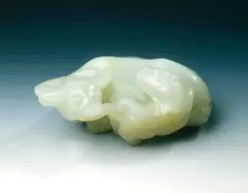 Jade buffalo with qilin, early Qing dynasty, China, 17th century. Creator: Unknown