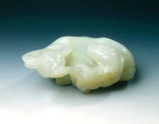 Jade buffalo with qilin, early Qing dynasty, China, 17th century. Creator: Unknown