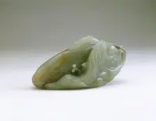 Jade carp and young amid swirling waves, early Qing dynasty, China, late 17th century. Creator: Unknown