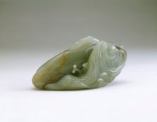 Jade carp and young amid swirling waves, early Qing dynasty, China, late 17th century. Creator: Unknown