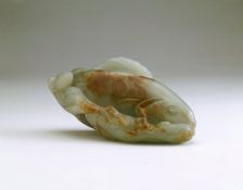 Jade carp and young amid swirling waves, early Qing dynasty, China, late 17th century. Creator: Unknown