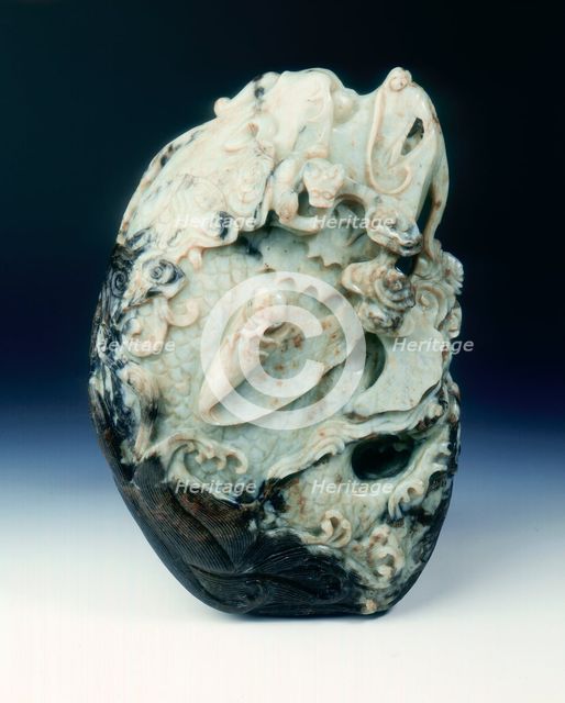 Jade carp turning into dragon pebble, late Ming dynasty, China, 1550-1644. Artist: Unknown