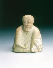 Jade Chinese chess (Go) player or mourner, Western Han dynasty, China, 206 BC-8. Creator: Unknown