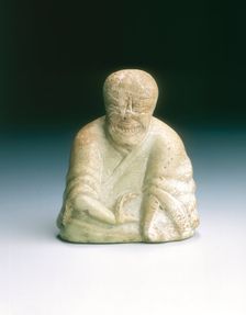 Jade Chinese chess (Go) player or mourner, Western Han dynasty, China, 206 BC-8. Creator: Unknown