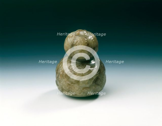 Jade double-gourd pendant, late Tang, Five dynasties or early Liao dynasty, China, 845-960. Artist: Unknown