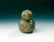 Jade double-gourd pendant, late Tang, Five dynasties or early Liao dynasty, China, 845-960. Creator: Unknown