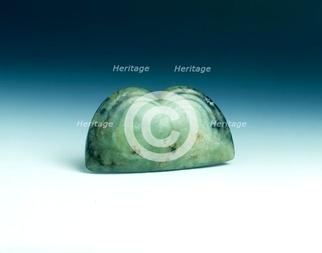 Jade double face pendant, neolithic, Hongshan type, northern China, c3500-2200 BC. Creator: Unknown.