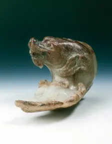 Jade dragon-headed carp rising from waves, Ming dynasty, China, probably 16th century. Creator: Unknown