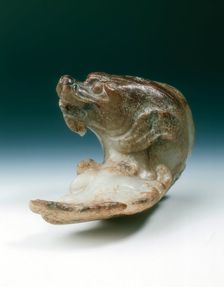 Jade dragon-headed carp rising from waves, Ming dynasty, China, probably 16th century. Creator: Unknown