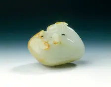 Jade duck with waterweed, late Ming dynasty, China, 1550-1644. Creator: Unknown
