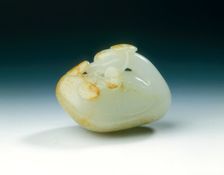 Jade duck with waterweed, late Ming dynasty, China, 1550-1644. Creator: Unknown