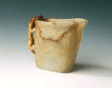 Jade ewer with kui dragon handle, Southern Song or Yuan dynasty, China, 12th-14th century. Creator: Unknown