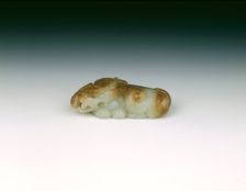 Jade fabulous animal pebble, Ming dynasty, China, 1368-1644. Creator: Unknown