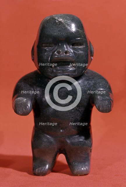 Jade figurine, probably a child although the Olmecs used to represent adults with childlike featu…