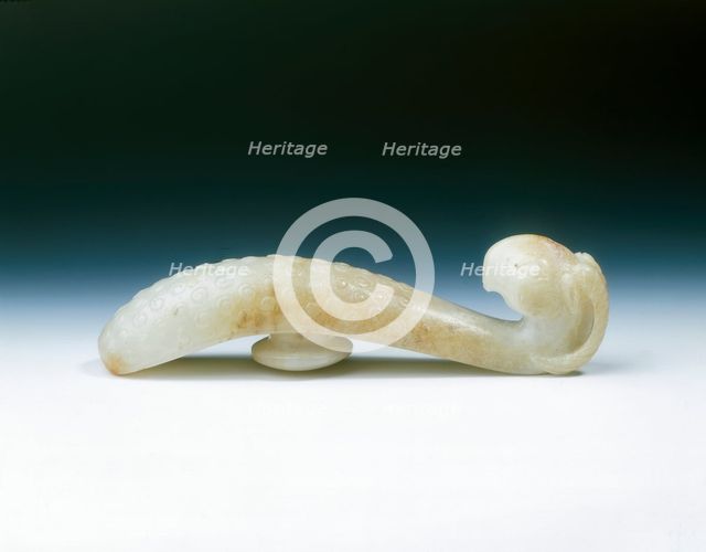 Jade garment hook, Southern Song-Yuan dynasty, China, 1127-1368. Creator: Unknown.