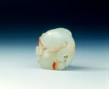 Jade group of goldfish, clam and frog, early Qing dynasty, Suzhou, China, 18th century. Creator: Unknown