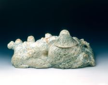 Jade group of sage, wine pot, deer and children, Yuan-early Ming dynasty, 13th-15th century