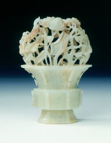 Jade gu shaped beaker, Southern Song-Yuan dynasty, China, 12th-14th century. Creator: Unknown