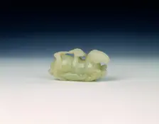 Jade horse with books on a bed of waves, early Qing dynasty, China, 1645-1735. Creator: Unknown