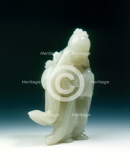 Jade Immortal Dong Fangshuo with peaches and gourd, late Ming dynasty, China, 1550-1644. Creator: Unknown.