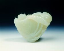 Jade lotus and fish, Ming dynasty, China, 14th-16th century. Creator: Unknown