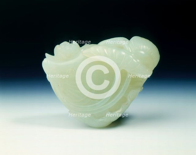 Jade lotus and fish, Ming dynasty, China, 14th-16th century. Creator: Unknown.