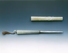 Jade mounted eating dagger with jade scabbard, late Ming dynasty, China, 1600-1644