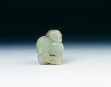 Jade mythical animal on stylised clouds, Ming dynasty, China, 1368-1644. Creator: Unknown