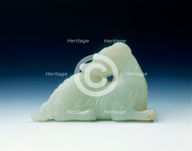 Jade mythical animal, Yuan or early Ming dynasty, 14th-15th century. Creator: Unknown.
