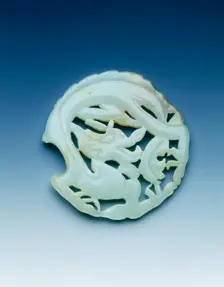 Jade openwork dragon plaque, Tang dynasty, China, 618-907. Creator: Unknown