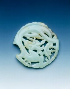 Jade openwork dragon plaque, Tang dynasty, China, 618-907. Creator: Unknown