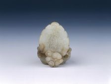 Jade peacock headdress finial, High Tang period, China, 684-756