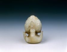 Jade peacock headdress finial, High Tang period, China, 684-756. Creator: Unknown
