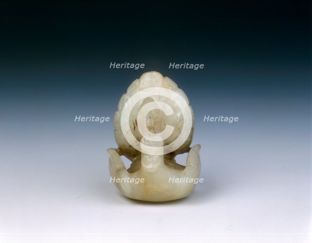 Jade peacock headdress finial, High Tang period, China, 684-756. Creator: Unknown.