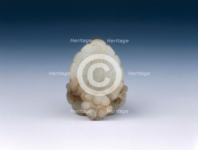 Jade peacock headdress finial, High Tang period, China, 684-756. Creator: Unknown.