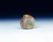 Jade pebble of three mushrooms, bamboo and moths, early Qing dynasty, China, 1644-1750. Creator: Unknown