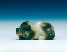 Jade pig in squatting position, Six Dynasties period, China, 220-580. Creator: Unknown