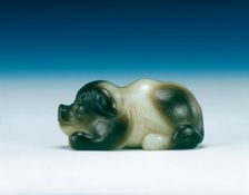 Jade pig in squatting position, Six Dynasties period, China, 220-580. Creator: Unknown