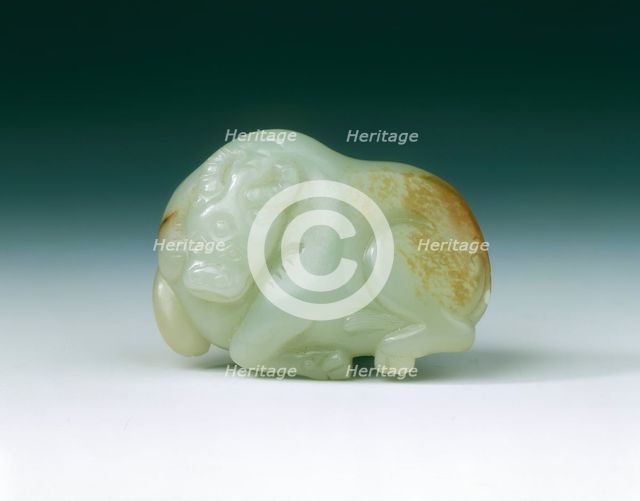 Jade recumbent male buffalo, Southern Song dynasty, China, 1127-1279. Creator: Unknown.