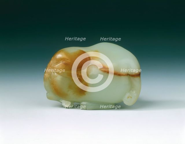 Jade recumbent male buffalo, Southern Song dynasty, China, 1127-1279. Creator: Unknown.