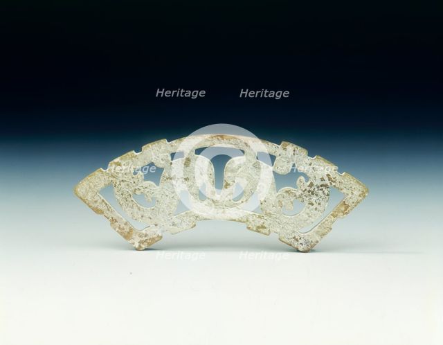 Jade reticulated huang dragon pendant, Warring States period, China, 475-221 BC. Creator: Unknown.