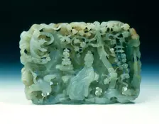 Jade reticulated plaque of Daoist paradise, late Ming or early Qing dynasty, China, 17th century. Creator: Unknown