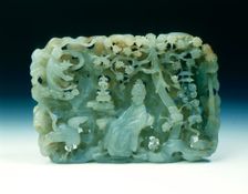 Jade reticulated plaque of Daoist paradise, late Ming or early Qing dynasty, China, 17th century. Creator: Unknown