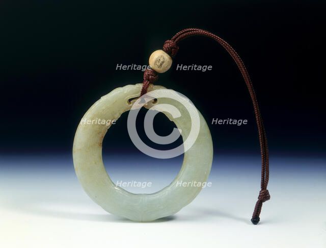 Jade ring scaly fish circular pendant, Late Northern Song to Ming dynasty, China, 1100-1644. Artist: Unknown