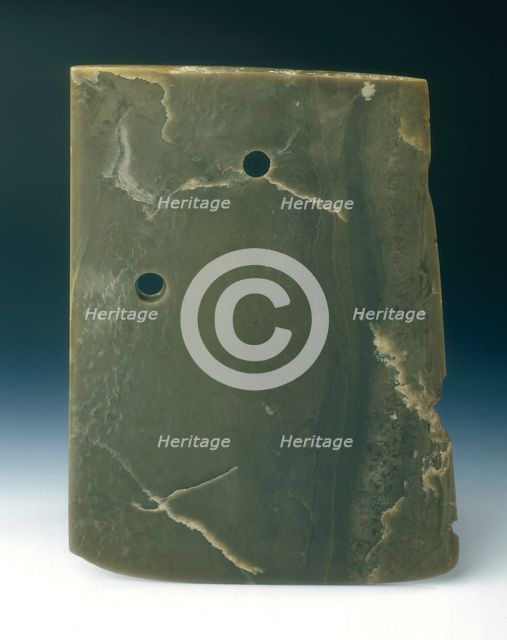 Jade ritual axe blade, neolithic, Shandong Longshan culture, China, c2300-c1700 BC. Creator: Unknown.