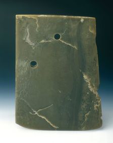 Jade ritual axe blade, neolithic, Shandong Longshan culture, China, c2300-c1700 BC. Creator: Unknown