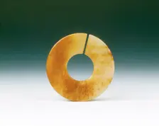 Jade slit disc, Western Han dynasty, China, 206 BC-8. Creator: Unknown